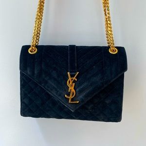 Black Suede Saint Laurent’s Collège Shoulder Bag